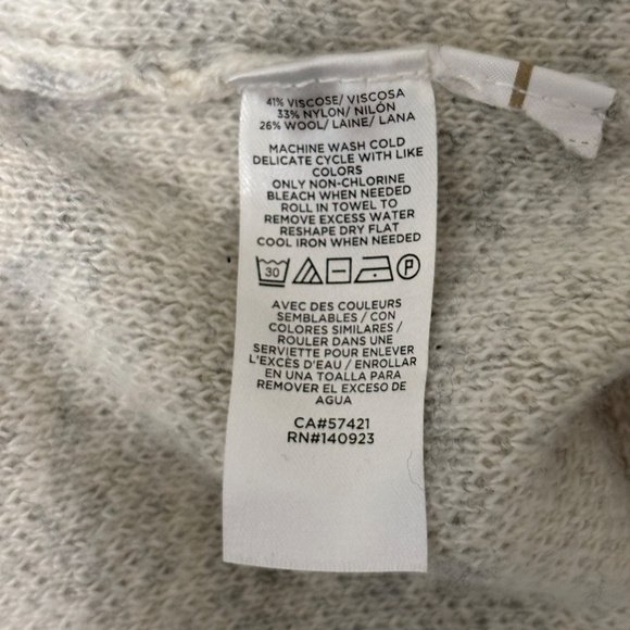 LOFT Wool-blend Boatneck Zebra Print Sweater - Gray & White, L - Picture 7 of 7